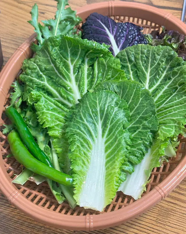 신선한 쌈 채소