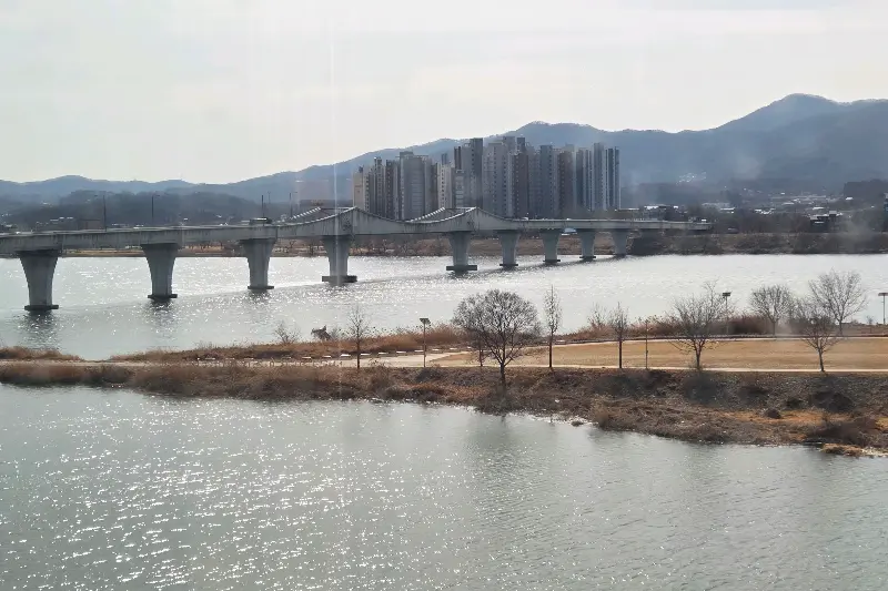 스타벅스 더양평 DT점에서 바라본 남한강 뷰