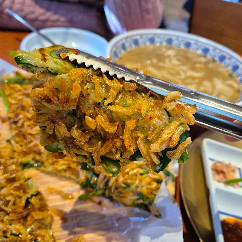 보리새우부추전