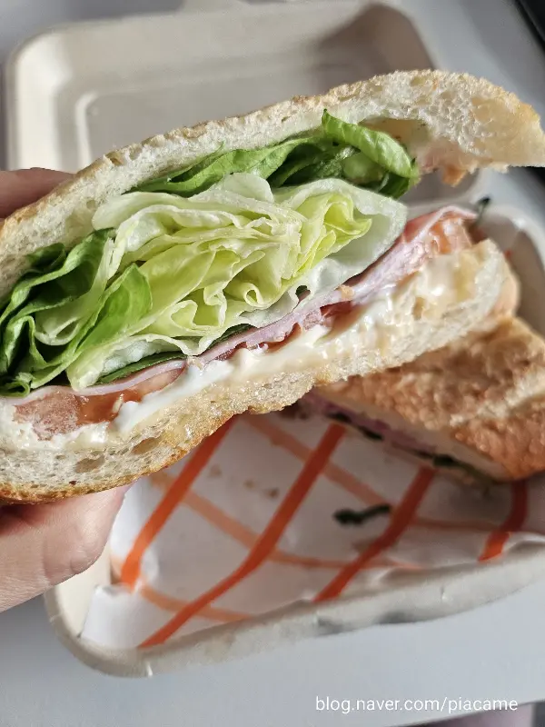 속이 꽉 찬 샌드위치 단면