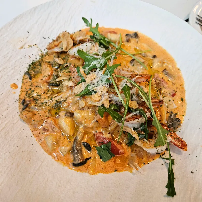 감베리 로제 파스타의 먹음직스러운 모습