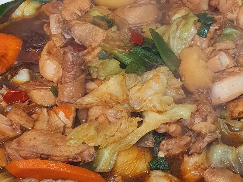 찜닭의 클로즈업 사진