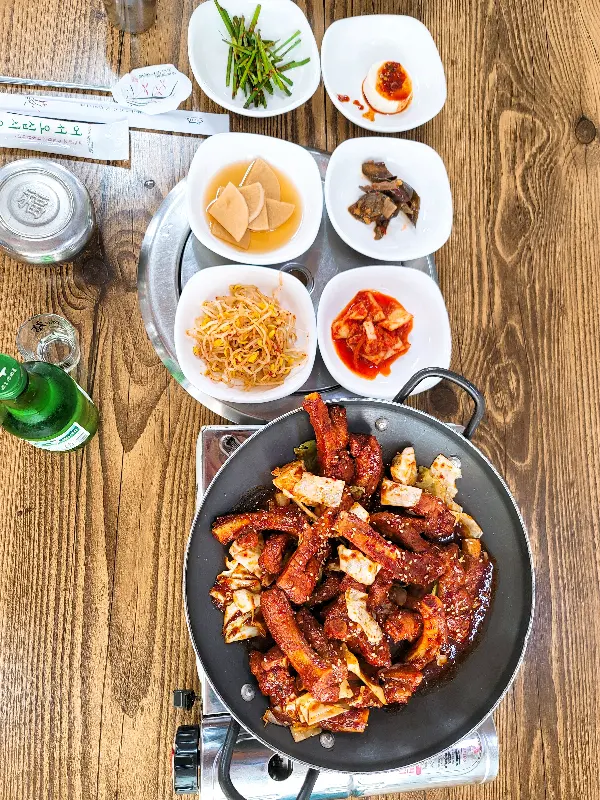 밑반찬 클로즈업 사진