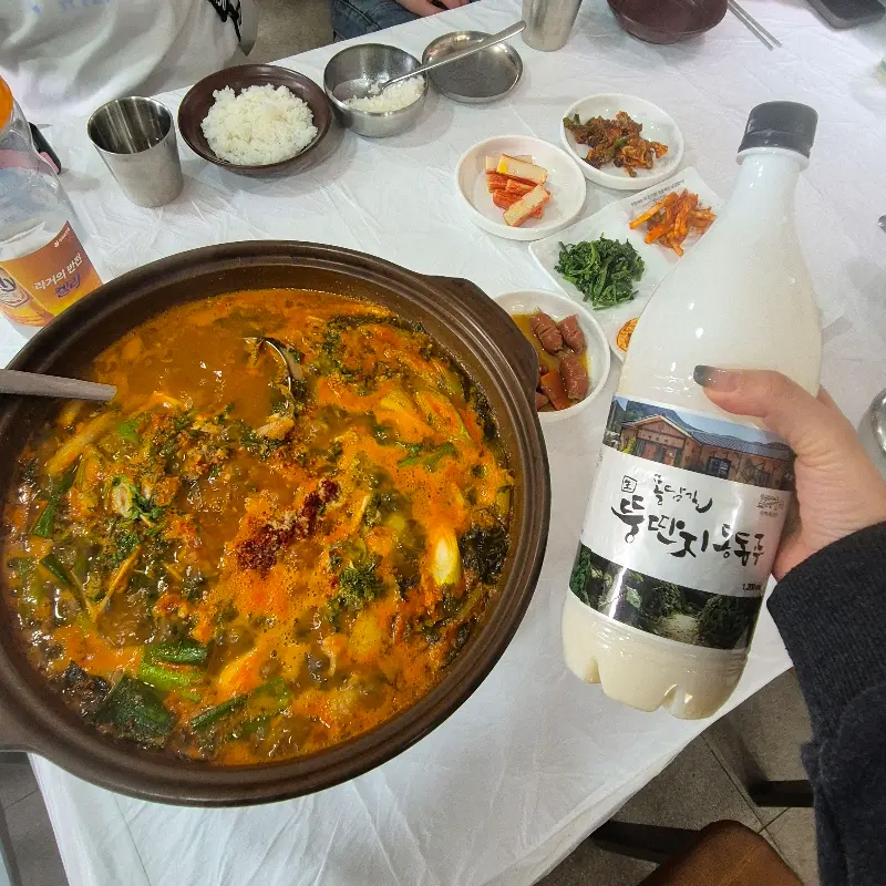 보글보글 끓는 소곱창전골