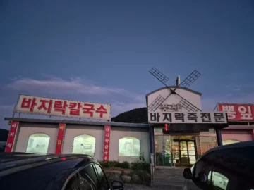 격포항 인생 맛집! 풍차 보이는 부안 바지락칼국수 레전드 후기