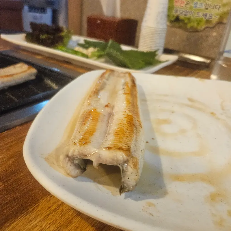 잘 구워진 장어 한 점