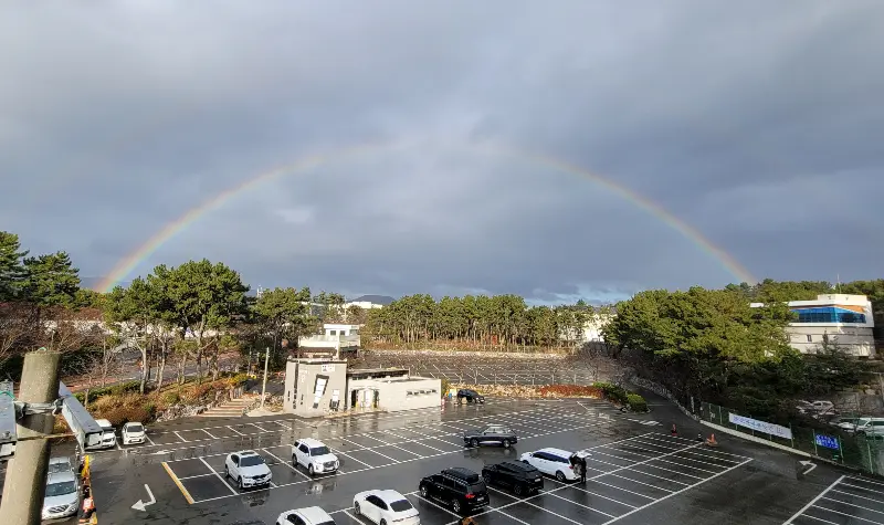 언덕집으로 향하는 길에 만난 아름다운 무지개