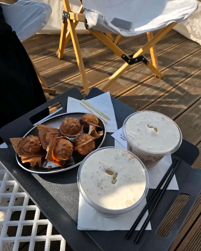 잣라떼와 호두과자의 완벽한 조화