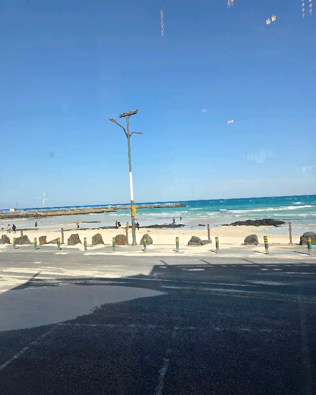 카페에서 바라본 월정리 해변