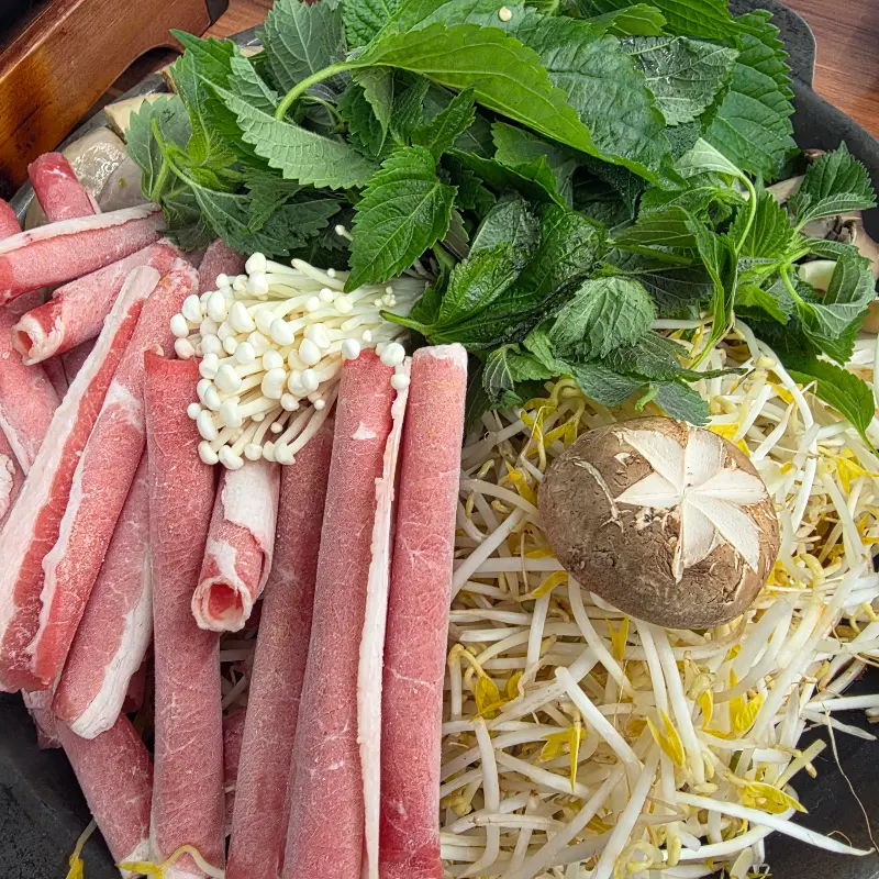 순대전골 재료 근접샷