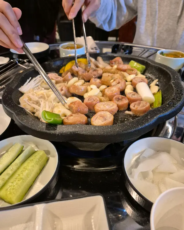 막창 굽는 모습