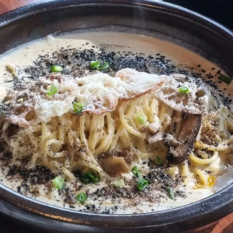 흑임자 들깨크림 파스타