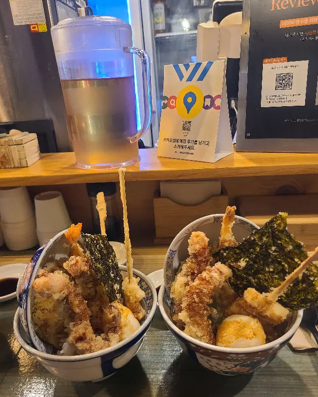 온센텐동과 아나고텐동