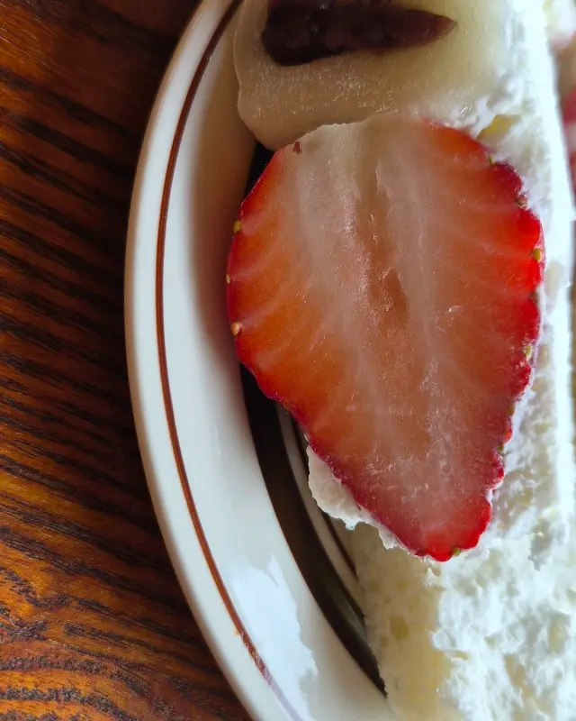 딸기 모찌 산도 클로즈업