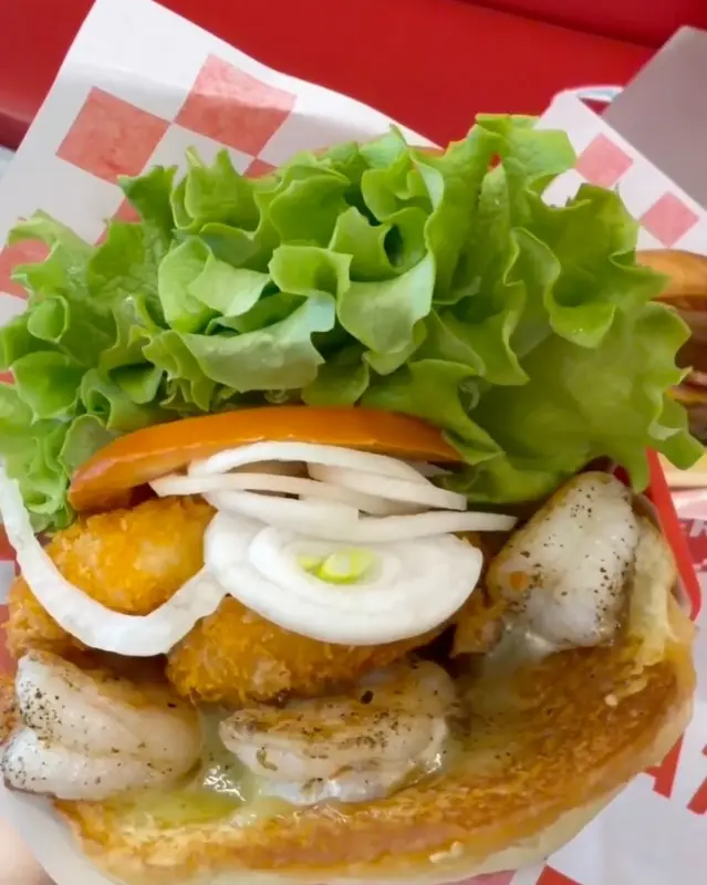 직화 통새우 버거