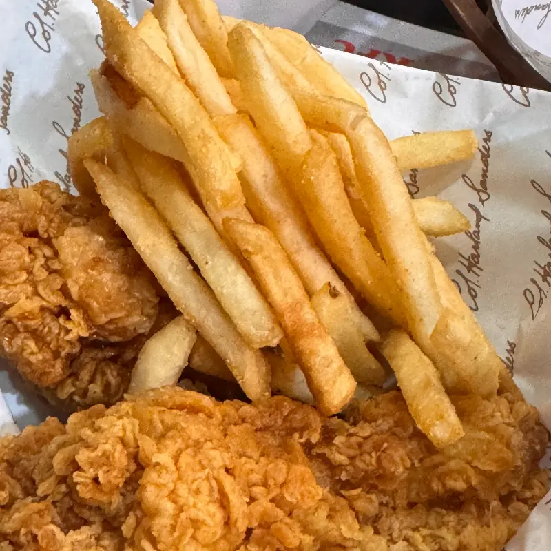 치킨과 감자튀김의 환상적인 조합