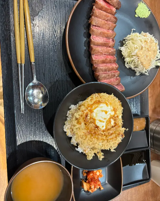 규카츠 정식 전체 샷