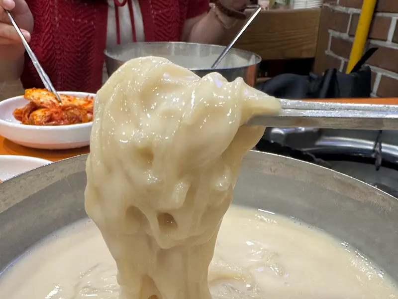 진주회관 콩국수 면발 근접샷