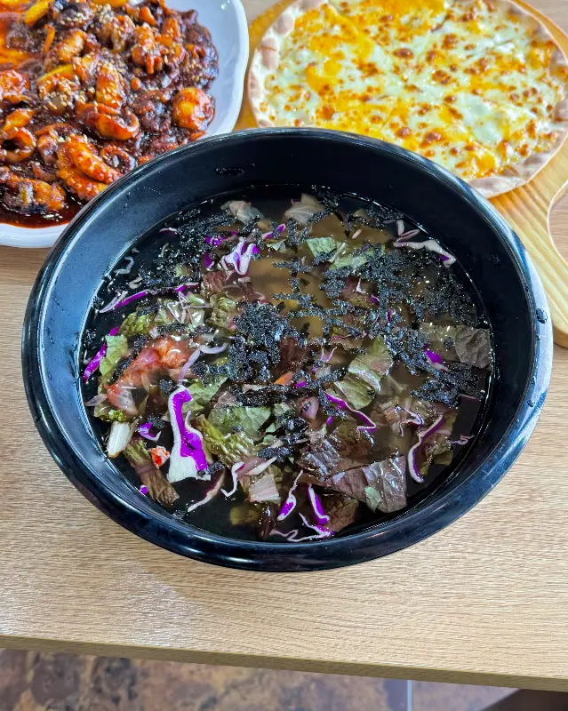 쭈꾸미, 피자, 묵사발