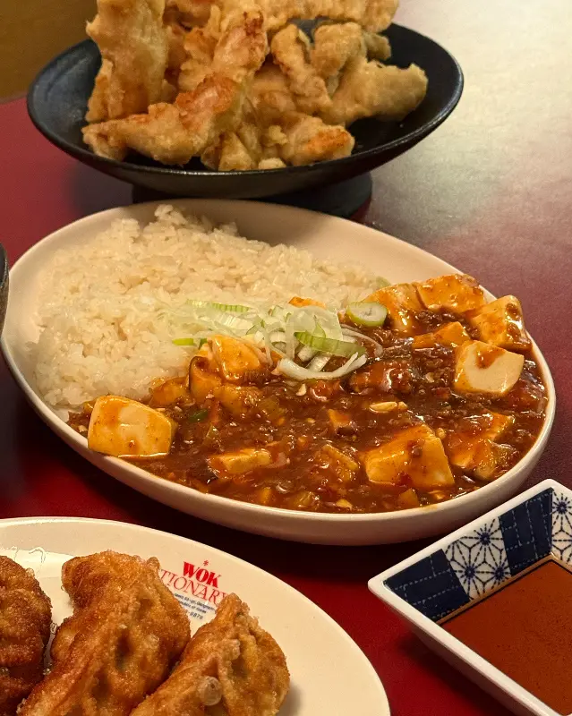 마파두부 덮밥과 탕수육