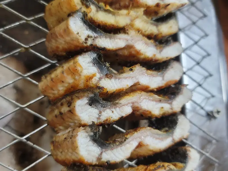 잘 구워진 장어 클로즈업