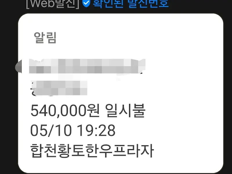 합천황토한우프라자 결제 내역