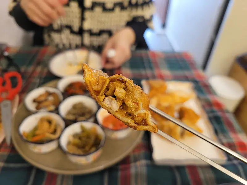 만두 속 클로즈업