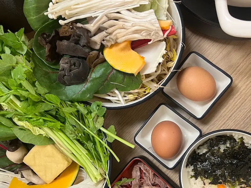 나주미나리 샤브에 들어가는 신선한 야채들