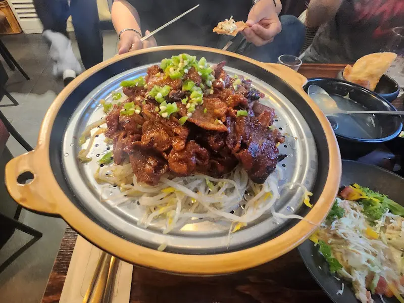 숯불 불고기의 클로즈업 샷