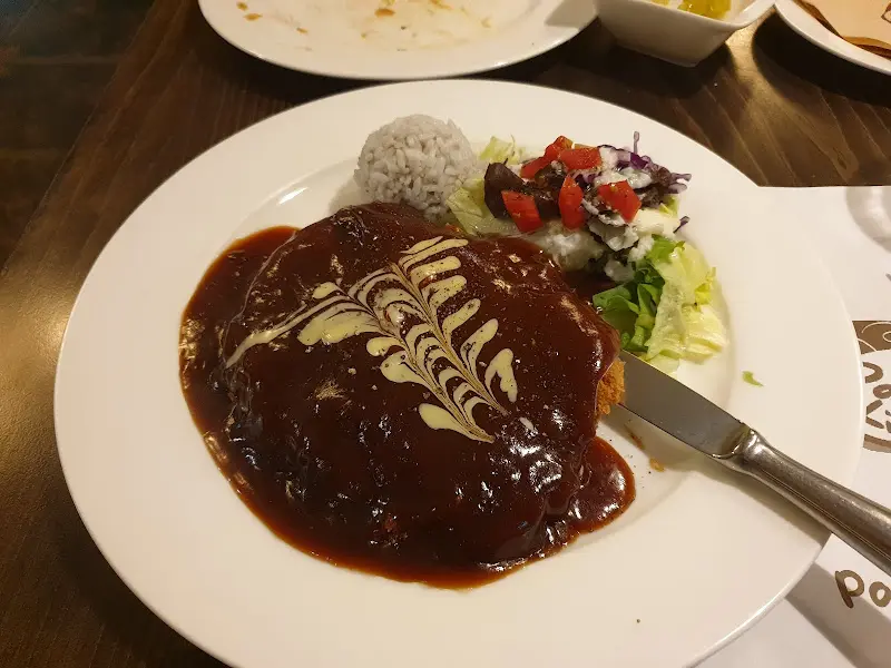 소스가 듬뿍 뿌려진 치즈 돈까스