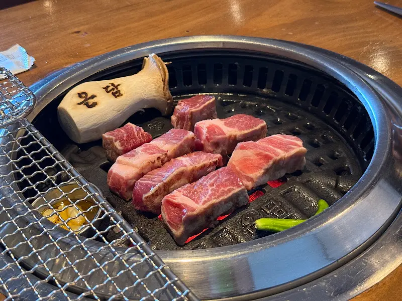 숯불 위에 올려진 고기