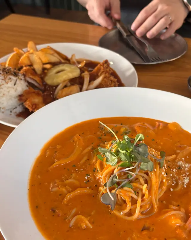 돈까스와 로제 파스타