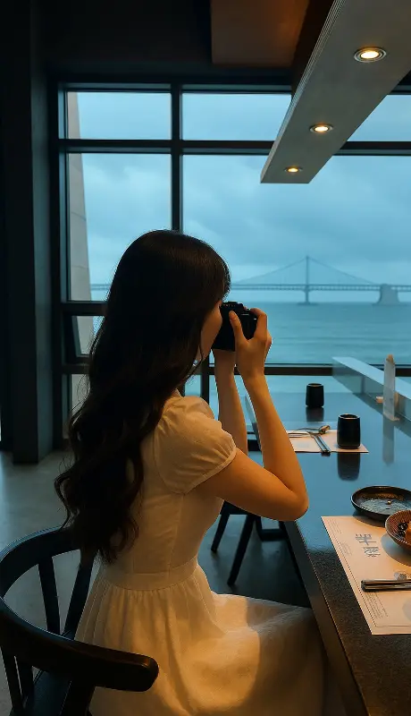 창가 자리에서 바라본 풍경