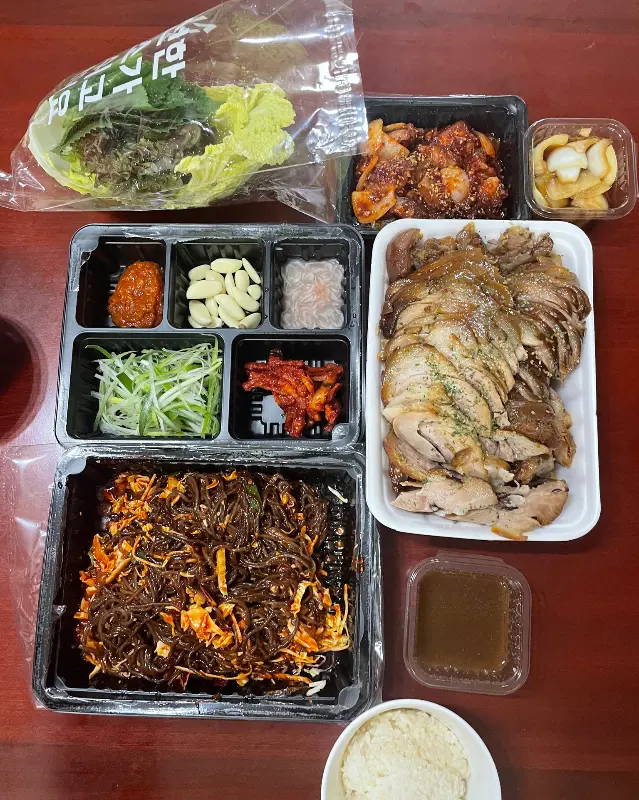 배달 포장 모습