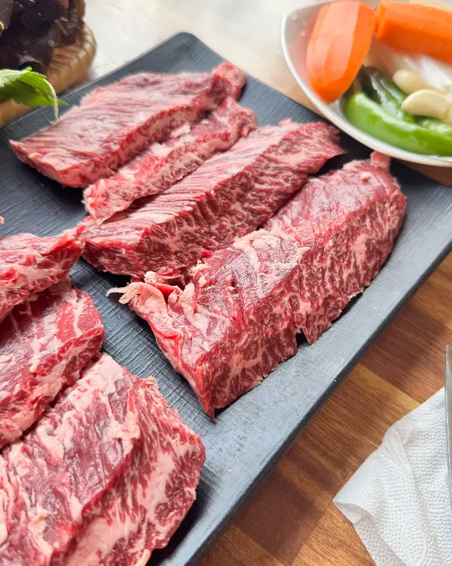 윤기가 흐르는 소고기 안창살