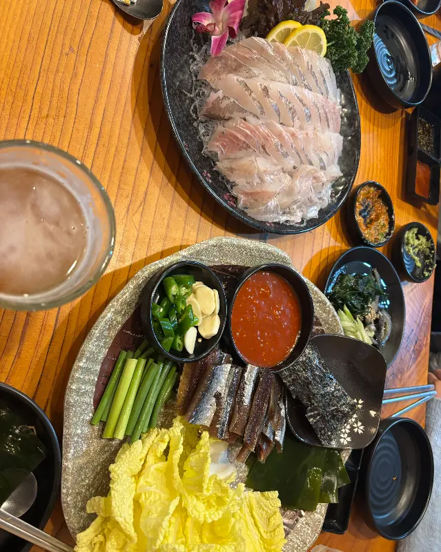 싱싱한 회와 스끼다시