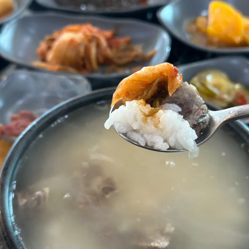 갈비와 밥, 김치의 조화