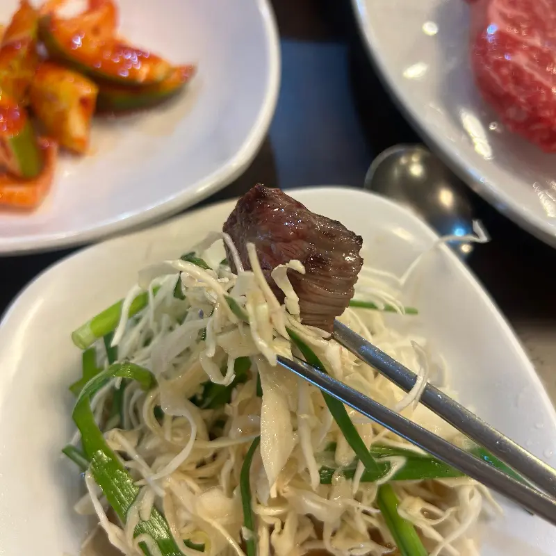 잘 구워진 한우 한 점