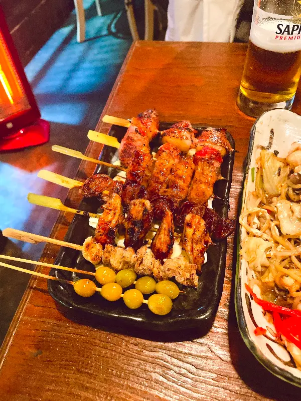 다양한 꼬치 메뉴