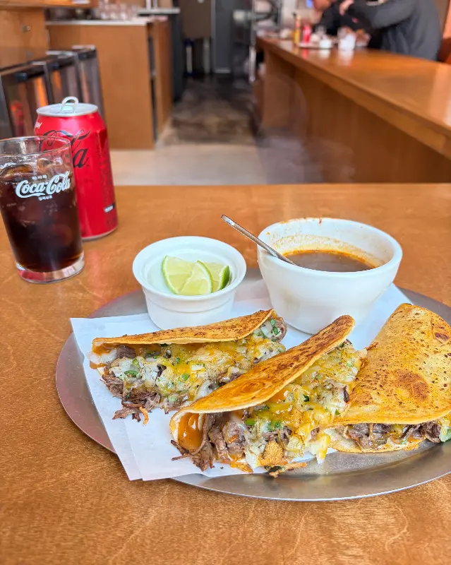 비리아 타코와 음료