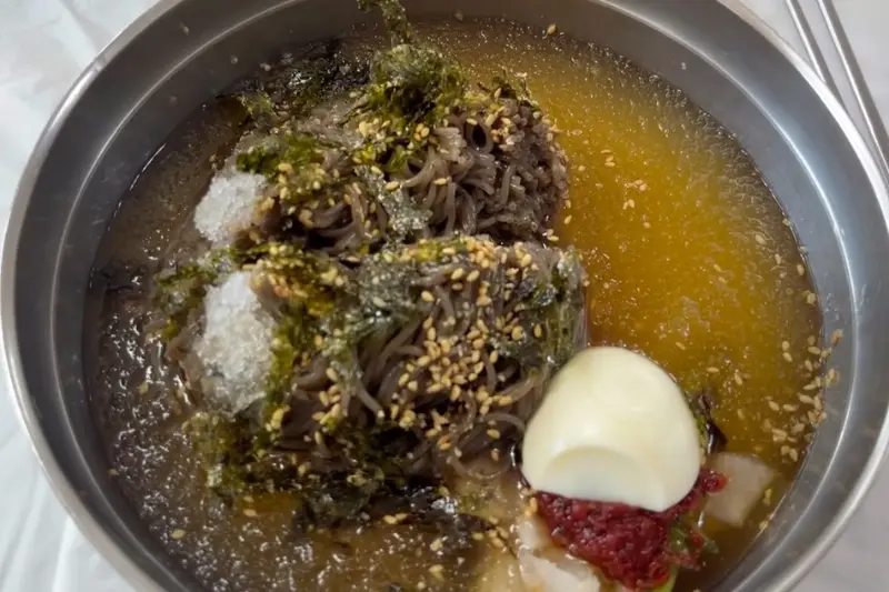 살얼음 동동 물 막국수