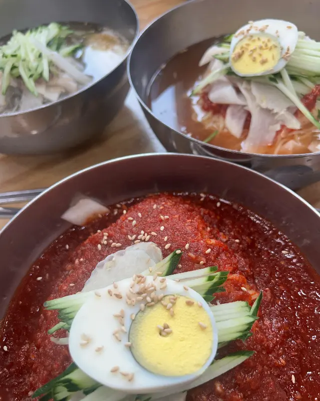 물밀면, 비빔밀면 투샷