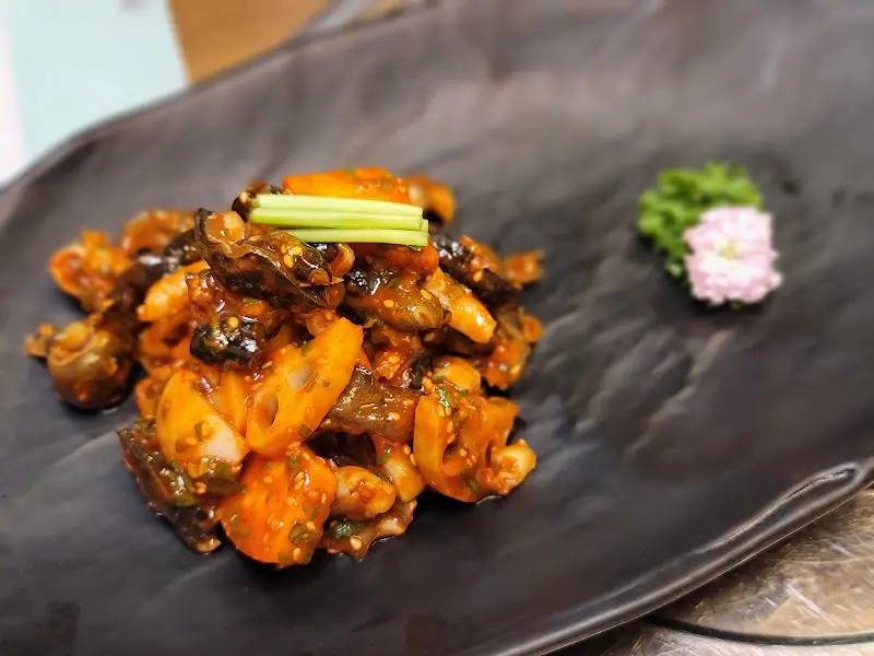 밀복 껍질 무침