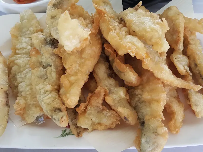 클로즈업한 은어튀김