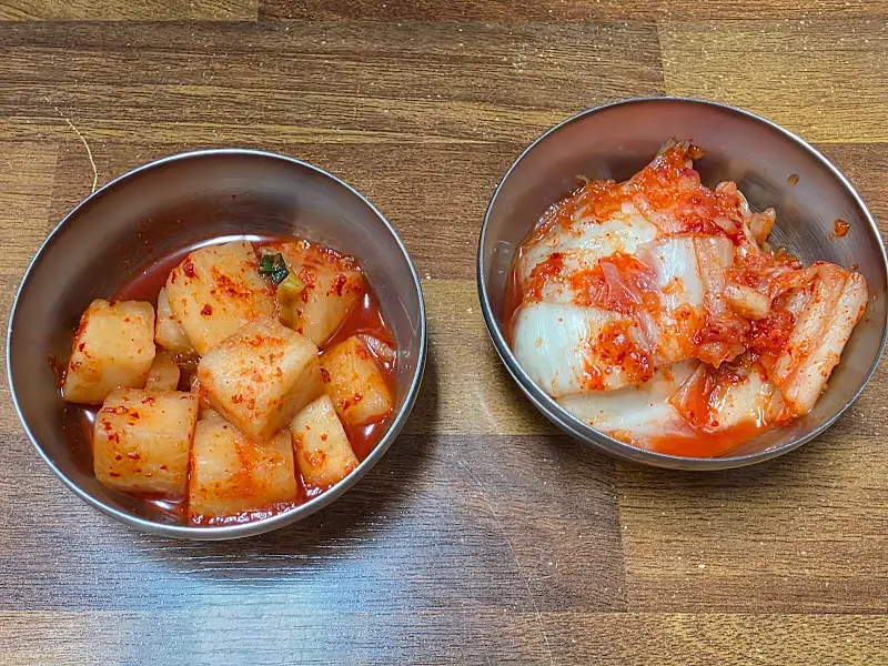 깍두기와 김치