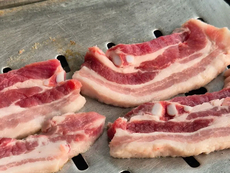 돼지고기의 선명한 색감