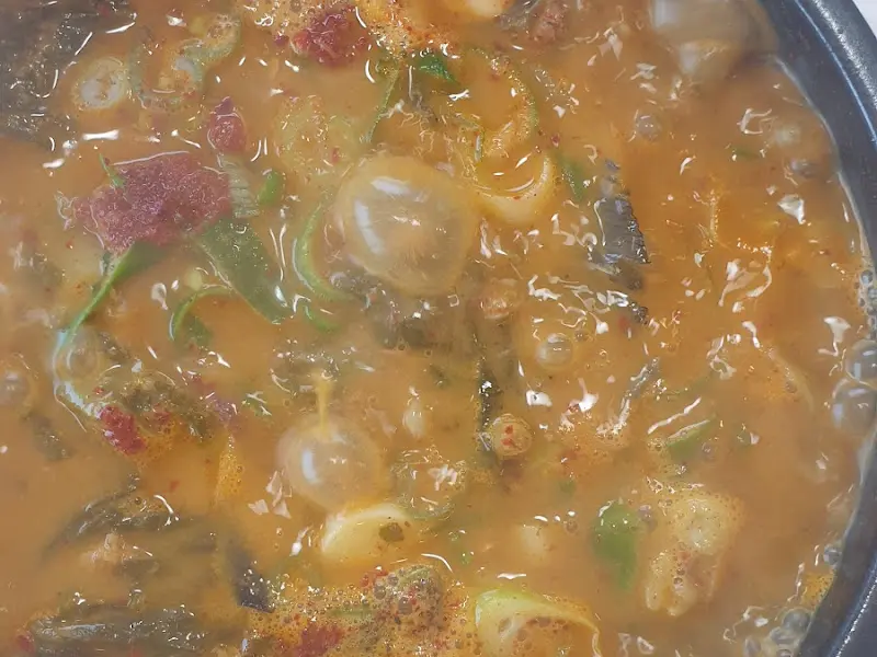 참게수제비 확대샷