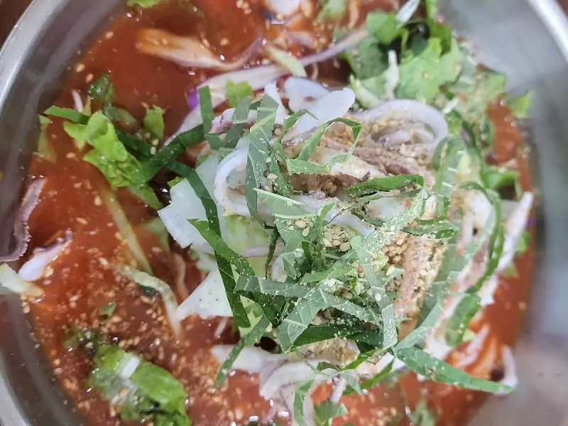 오징어 냉국수 근접샷