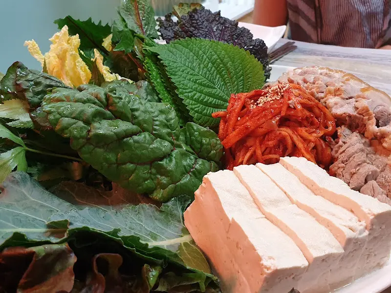 다양한 쌈 채소 클로즈업