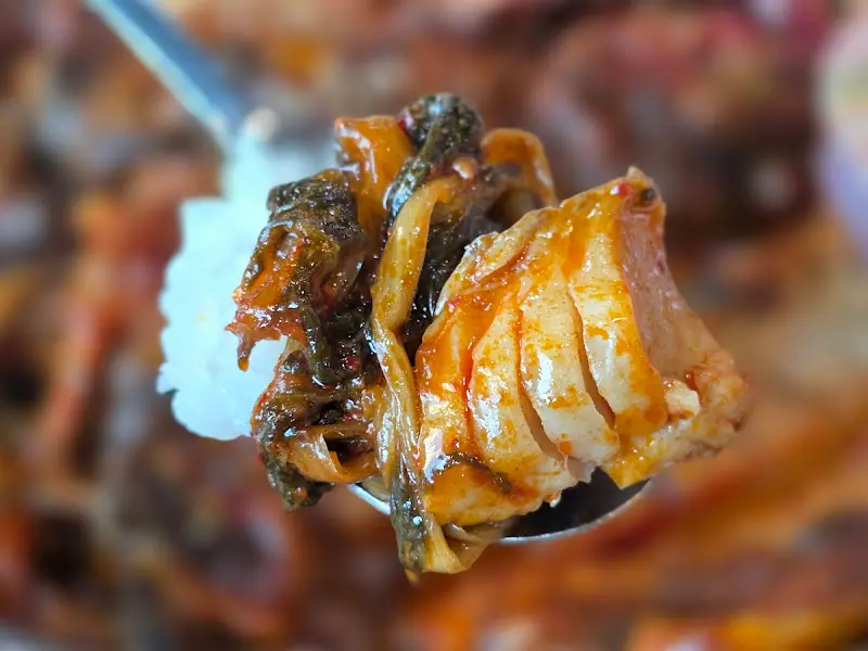 윤기가 흐르는 코다리 살점과 시래기